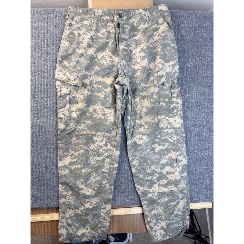 US Army Combat Uniform ACU Digital Camo Cargo Pants Large Regular Ripstop Mens